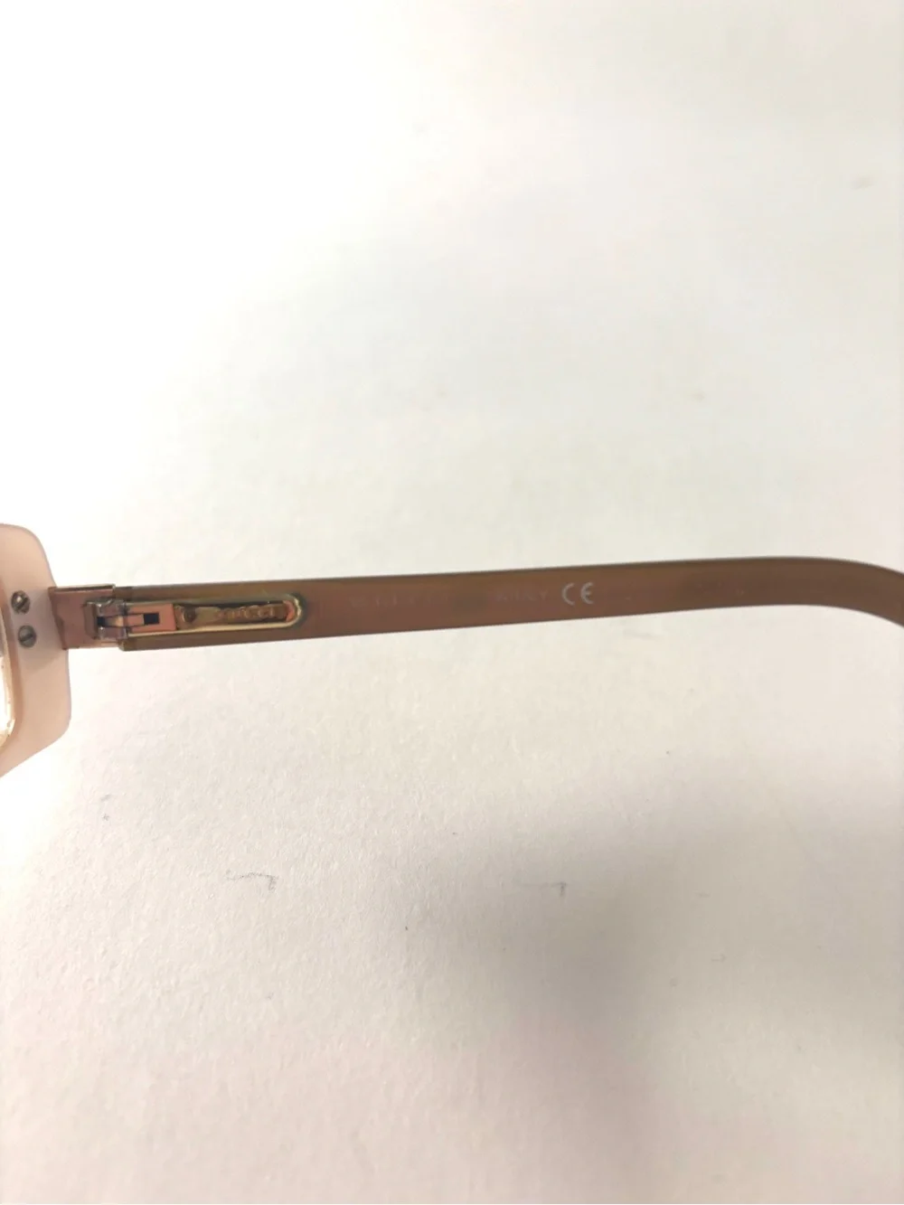 Gucci Beige Rectangular Women's Glasses